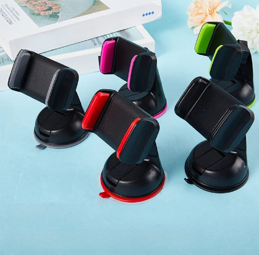 360° Rotation Universal Car Phone Holder – Dashboard & Windscreen Suction Mount Stand | Silicone Suction Cup Phone Bracket