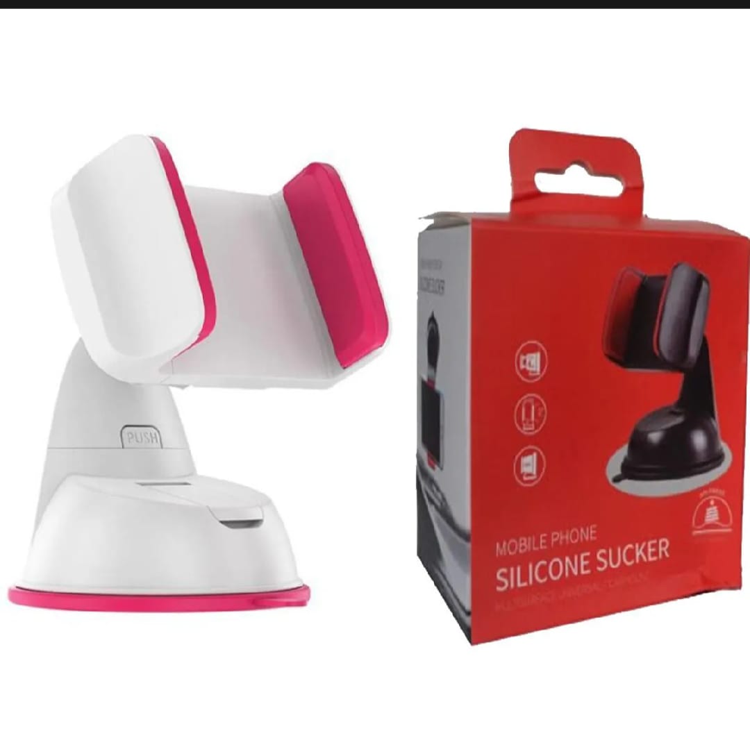 360° Rotation Universal Car Phone Holder – Dashboard & Windscreen Suction Mount Stand | Silicone Suction Cup Phone Bracket