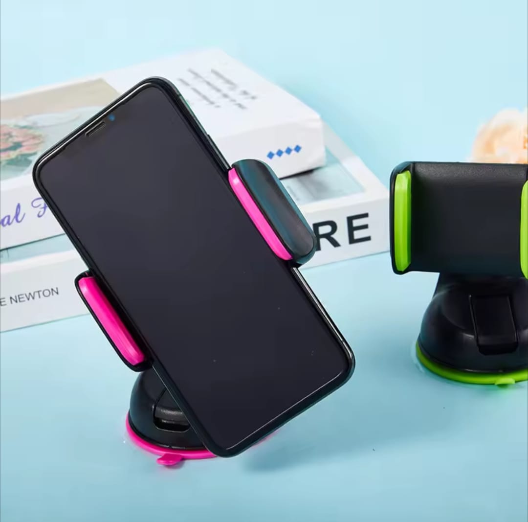 360° Rotation Universal Car Phone Holder – Dashboard & Windscreen Suction Mount Stand | Silicone Suction Cup Phone Bracket