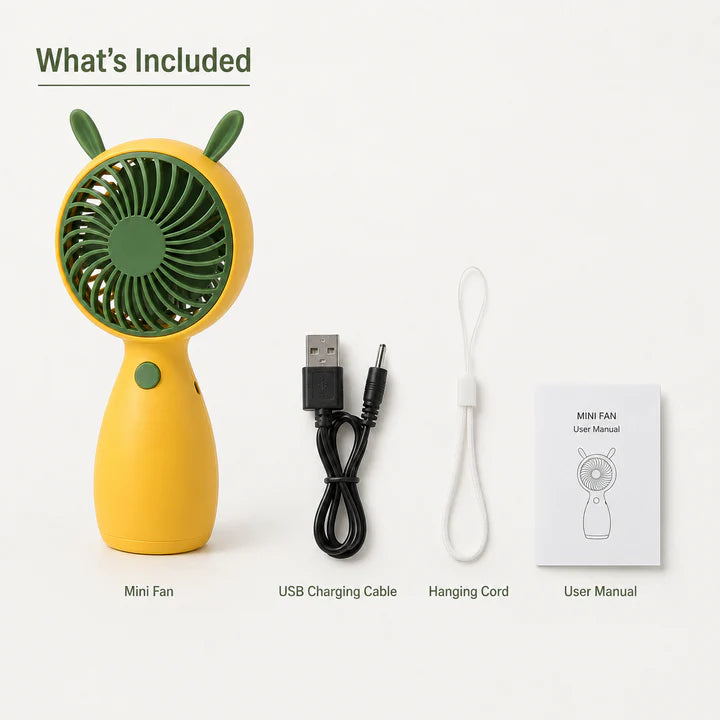 Portable USB Rechargeable Mini Handheld Fan | Lightweight Personal Cooling Fan | Strong Airflow | Portable Summer Cooling Fan