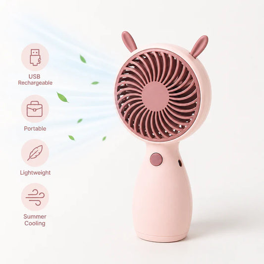 Portable USB Rechargeable Mini Handheld Fan | Lightweight Personal Cooling Fan | Strong Airflow | Portable Summer Cooling Fan