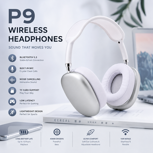 P9 Headphones Wireless Bluetooth Headphone with Mic