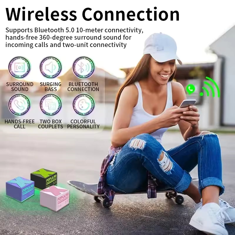 X1 Wireless Bluetooth Speakers 5.0 : Mini Audio Portable Speaker, USB Rechargeable HiFi Sound Box Player for Laptop, PC, and On-the-Go Entertainment